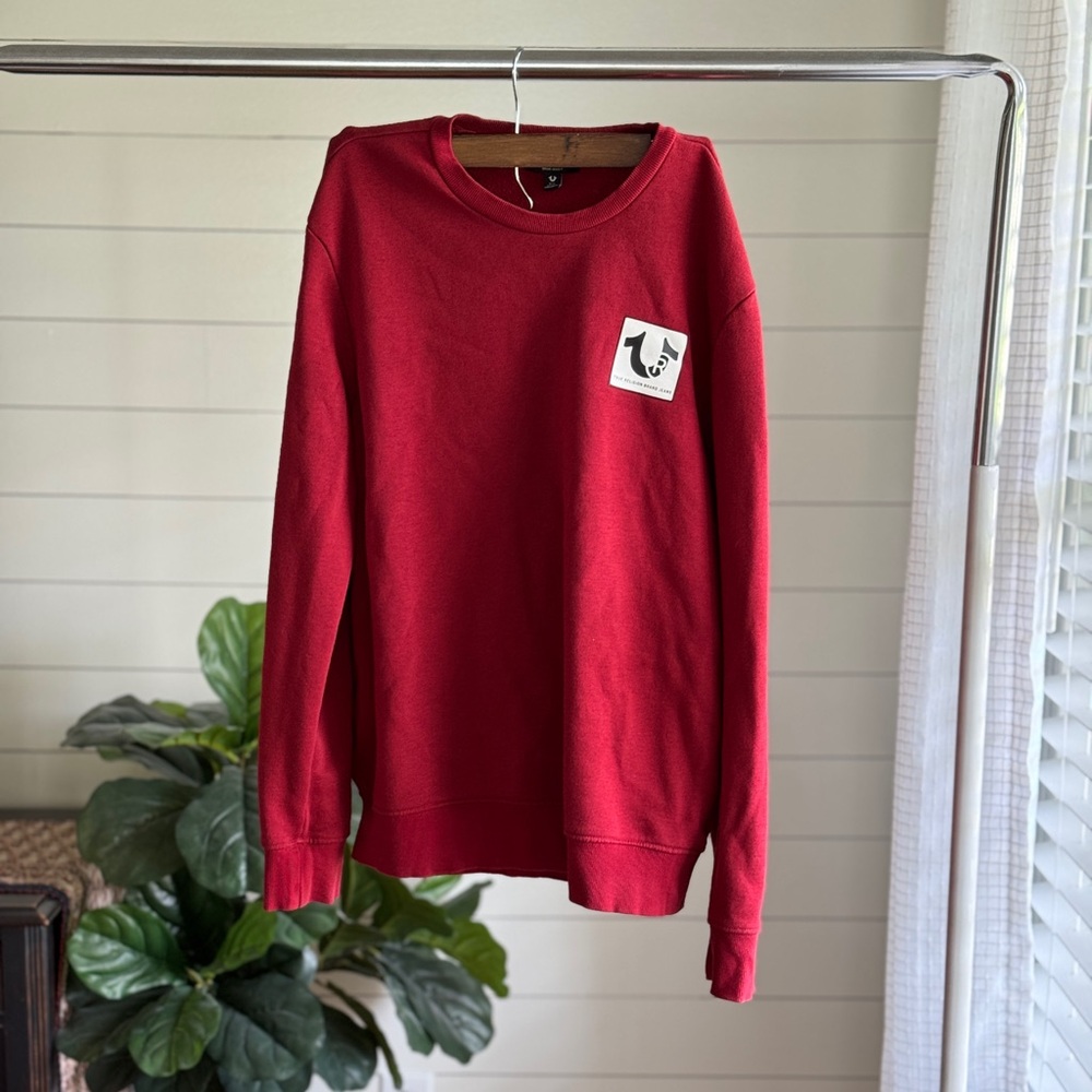 True Religion Red Crewneck Sweatshirt